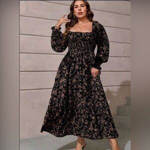 Shein Smocked Maxi Floral Dress M